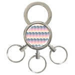 Seamless Pattern Background Block Pink 3-Ring Key Chains Front