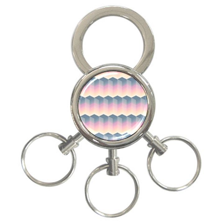 Seamless Pattern Background Block Pink 3-Ring Key Chains