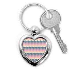 Seamless Pattern Background Block Pink Key Chains (heart)  by HermanTelo