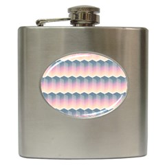 Seamless Pattern Background Block Pink Hip Flask (6 Oz)