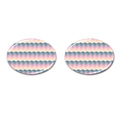 Seamless Pattern Background Block Pink Cufflinks (oval) by HermanTelo