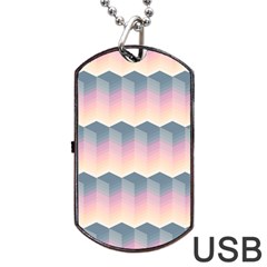 Seamless Pattern Background Block Pink Dog Tag Usb Flash (one Side)