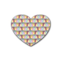 Seamless Pattern Background Abstract Rubber Coaster (heart) 