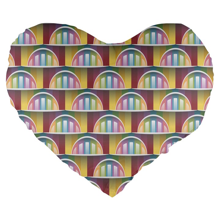 Seamless Pattern Background Abstract Large 19  Premium Flano Heart Shape Cushions