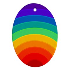 Rainbow Background Colorful Ornament (oval) by HermanTelo