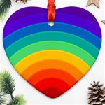 Rainbow Background Colorful Ornament (Heart) Front