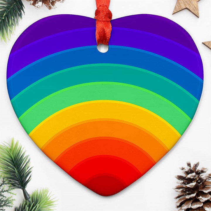 Rainbow Background Colorful Ornament (Heart)