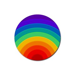 Rainbow Background Colorful Rubber Round Coaster (4 Pack) 