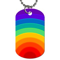 Rainbow Background Colorful Dog Tag (one Side)