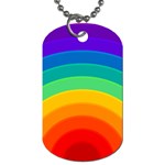 Rainbow Background Colorful Dog Tag (One Side) Front