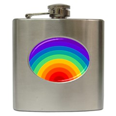 Rainbow Background Colorful Hip Flask (6 Oz) by HermanTelo