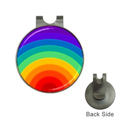 Rainbow Background Colorful Hat Clips With Golf Markers