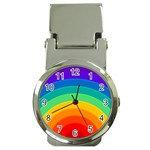 Rainbow Background Colorful Money Clip Watches Front