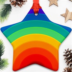 Rainbow Background Colorful Star Ornament (two Sides)