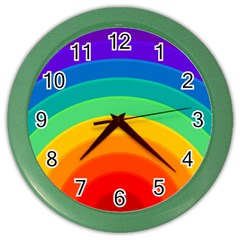 Rainbow Background Colorful Color Wall Clock