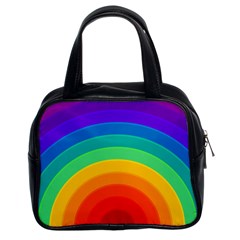 Rainbow Background Colorful Classic Handbag (two Sides) by HermanTelo