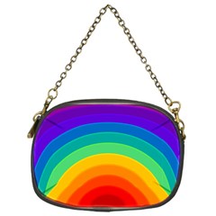 Rainbow Background Colorful Chain Purse (one Side)