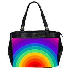 Rainbow Background Colorful Oversize Office Handbag (2 Sides) by HermanTelo