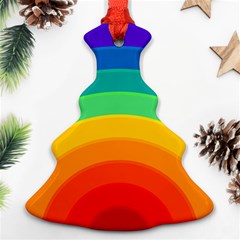 Rainbow Background Colorful Ornament (christmas Tree)  by HermanTelo