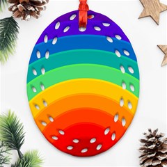 Rainbow Background Colorful Ornament (oval Filigree)