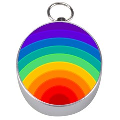 Rainbow Background Colorful Silver Compasses by HermanTelo