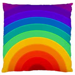 Rainbow Background Colorful Large Flano Cushion Case (one Side)