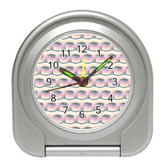 Seamless Pattern Background Cube Travel Alarm Clock