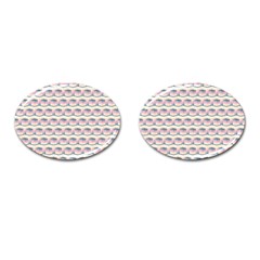 Seamless Pattern Background Cube Cufflinks (oval)