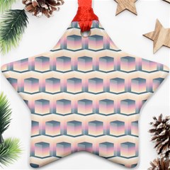 Seamless Pattern Background Cube Star Ornament (two Sides)