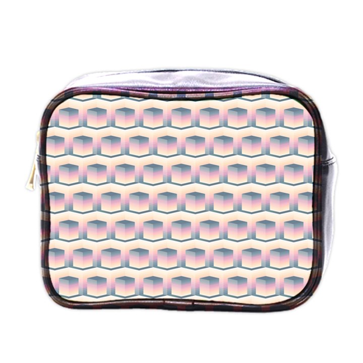 Seamless Pattern Background Cube Mini Toiletries Bag (One Side)