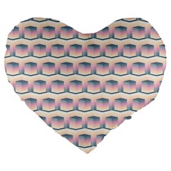 Seamless Pattern Background Cube Large 19  Premium Heart Shape Cushions