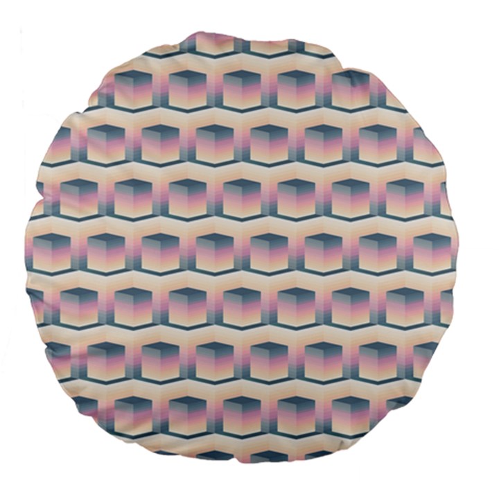 Seamless Pattern Background Cube Large 18  Premium Flano Round Cushions