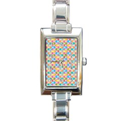 Seamless Pattern Background Abstract Rainbow Rectangle Italian Charm Watch by HermanTelo