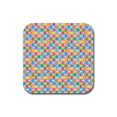 Seamless Pattern Background Abstract Rainbow Rubber Coaster (square)  by HermanTelo