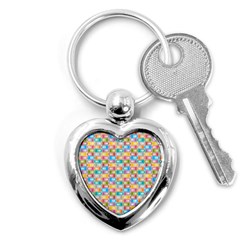 Seamless Pattern Background Abstract Rainbow Key Chains (heart)  by HermanTelo