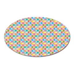 Seamless Pattern Background Abstract Rainbow Oval Magnet by HermanTelo