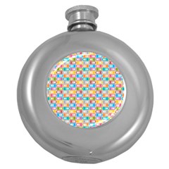 Seamless Pattern Background Abstract Rainbow Round Hip Flask (5 Oz)