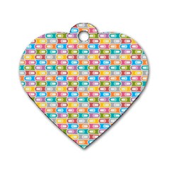 Seamless Pattern Background Abstract Rainbow Dog Tag Heart (two Sides)