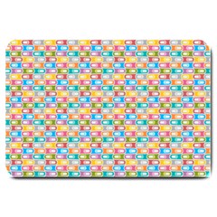 Seamless Pattern Background Abstract Rainbow Large Doormat  by HermanTelo