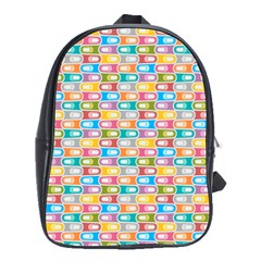 Seamless Pattern Background Abstract Rainbow School Bag (large) by HermanTelo