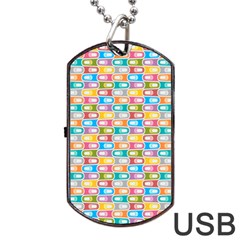 Seamless Pattern Background Abstract Rainbow Dog Tag Usb Flash (two Sides) by HermanTelo