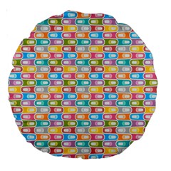 Seamless Pattern Background Abstract Rainbow Large 18  Premium Round Cushions by HermanTelo