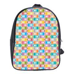 Seamless Pattern Background Abstract Rainbow School Bag (xl)