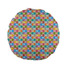 Seamless Pattern Background Abstract Rainbow Standard 15  Premium Flano Round Cushions