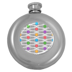 Seamless Pattern Background Abstract Circle Round Hip Flask (5 Oz) by HermanTelo