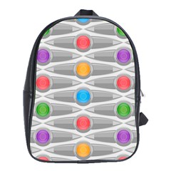 Seamless Pattern Background Abstract Circle School Bag (xl) by HermanTelo