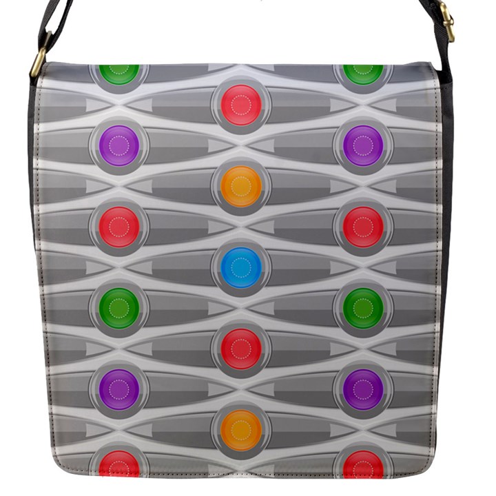 Seamless Pattern Background Abstract Circle Flap Closure Messenger Bag (S)