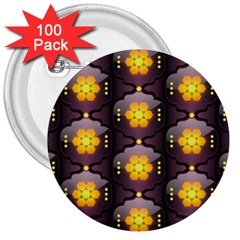 Pattern Background Yellow Bright 3  Buttons (100 Pack)  by HermanTelo