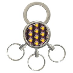 Pattern Background Yellow Bright 3-ring Key Chains by HermanTelo