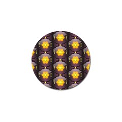 Pattern Background Yellow Bright Golf Ball Marker by HermanTelo